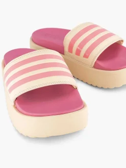 adidas Beige Adilette Platform-Dames Slippers