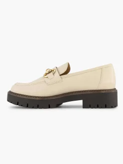 Oxmox Beige Chunky Loafer Sierketting-Dames Instappers