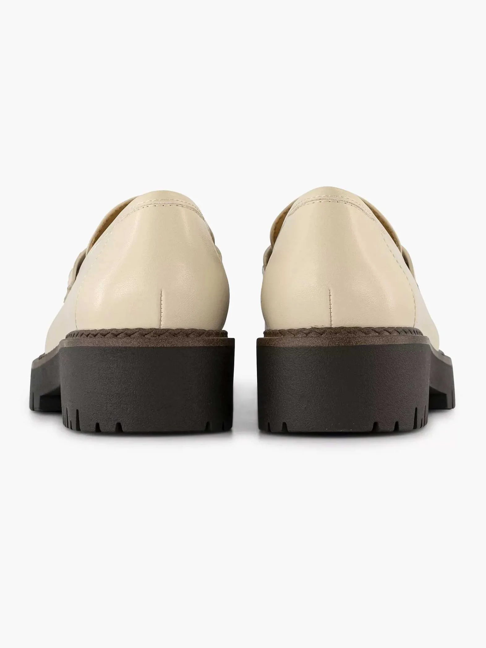 Oxmox Beige Chunky Loafer Sierketting-Dames Instappers