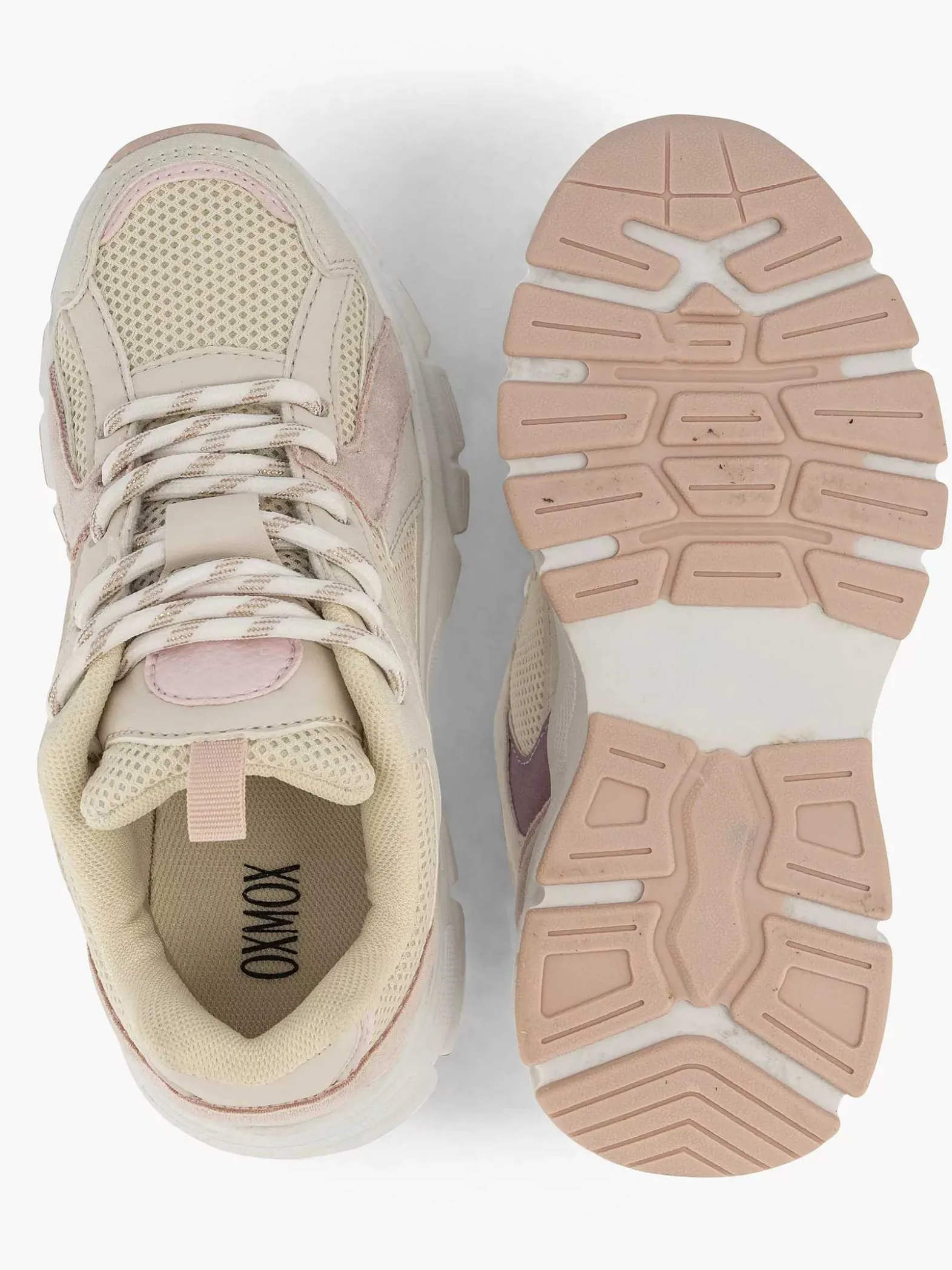 Oxmox Beige Chunky Sneaker-Kinderen Jongensschoenen