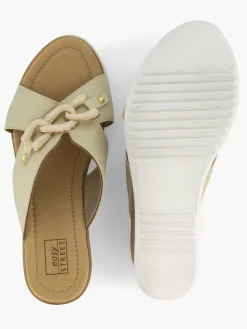 Easy Street Beige Comfort Slipper-Dames Comfort Schoenen