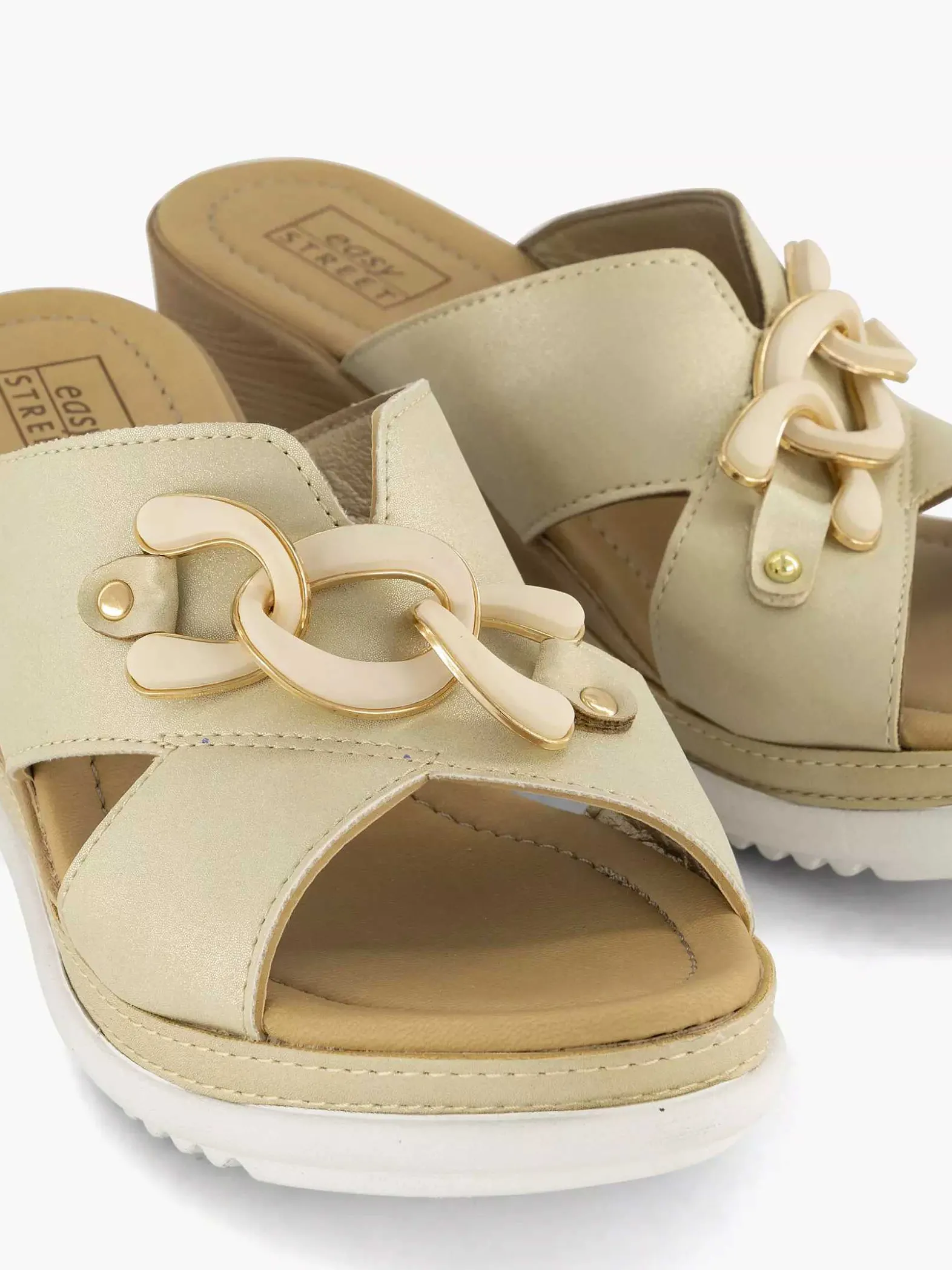 Easy Street Beige Comfort Slipper-Dames Comfort Schoenen