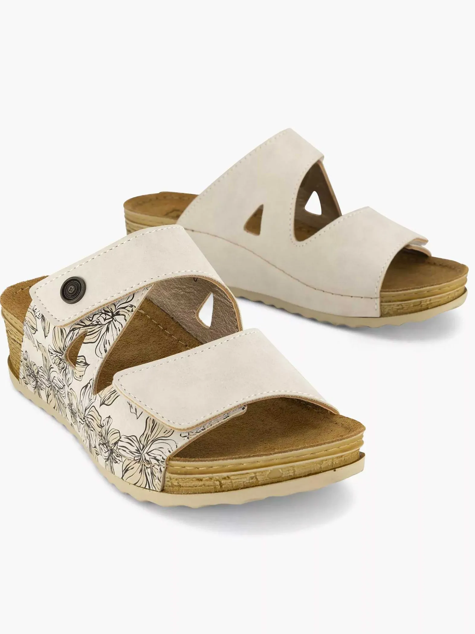 Easy Street Beige Comfort Slipper-Dames Comfort Schoenen