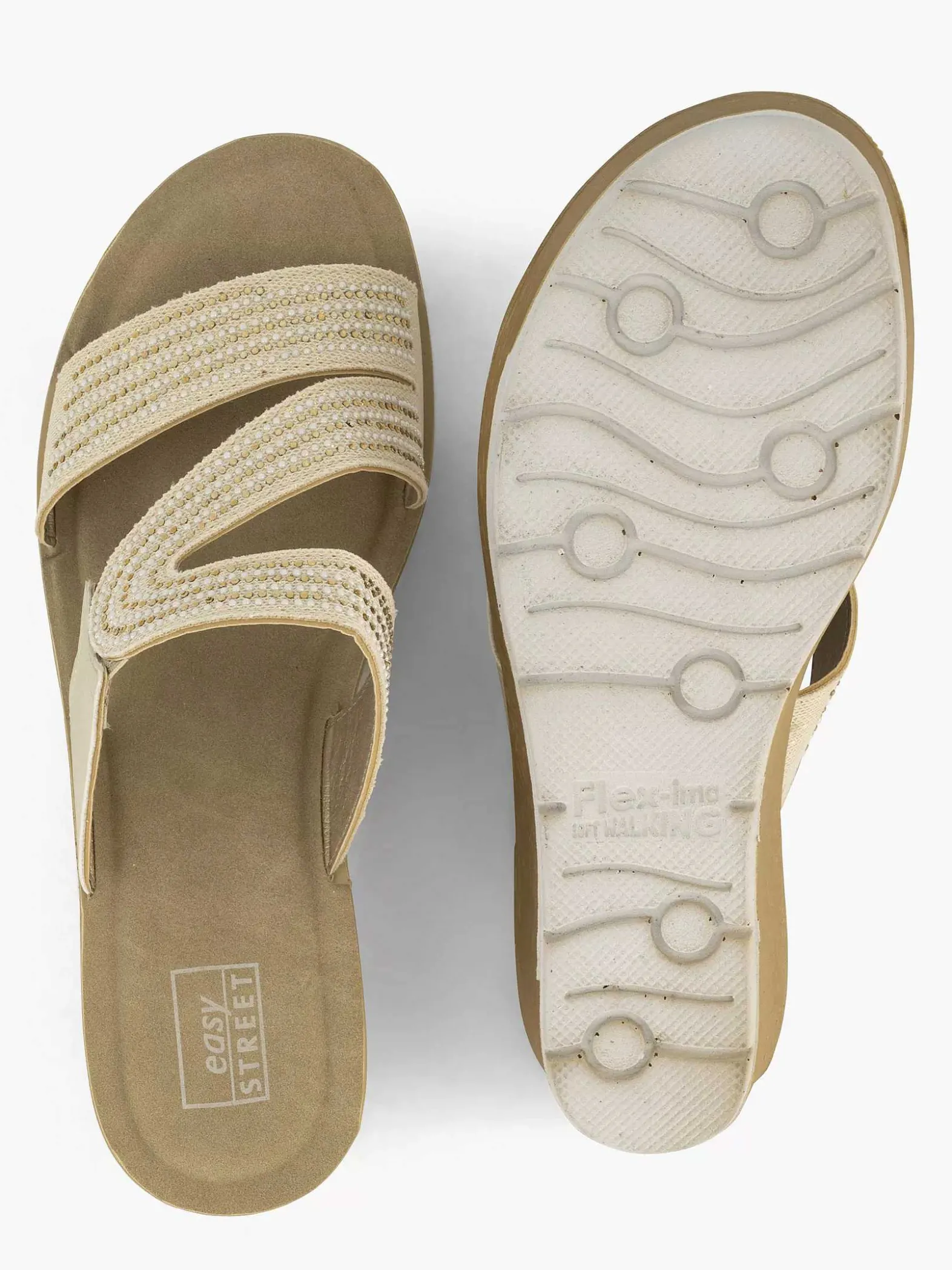 Easy Street Beige Comfort Slipper-Dames Comfort Schoenen