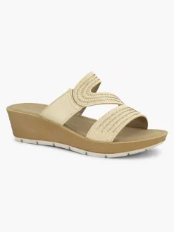 Easy Street Beige Comfort Slipper-Dames Comfort Schoenen