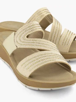 Easy Street Beige Comfort Slipper-Dames Comfort Schoenen