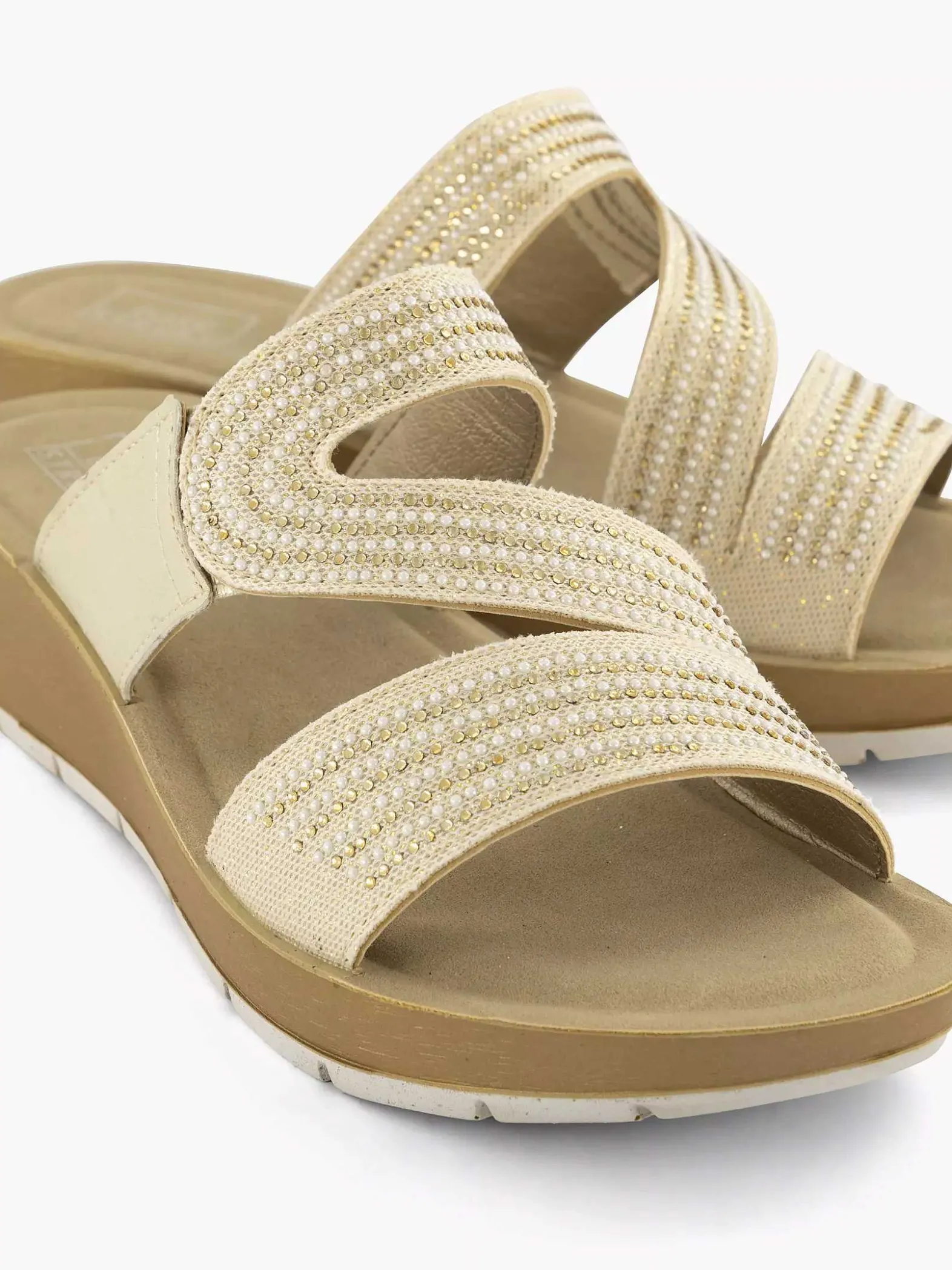 Easy Street Beige Comfort Slipper-Dames Comfort Schoenen