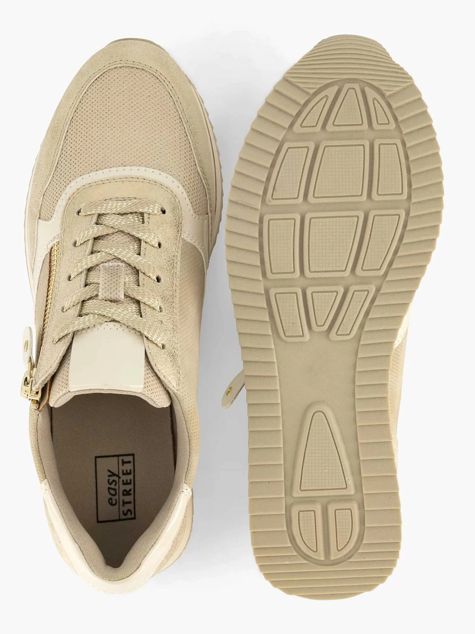 Easy Street Beige Comfort Sneaker-Dames Comfort Schoenen