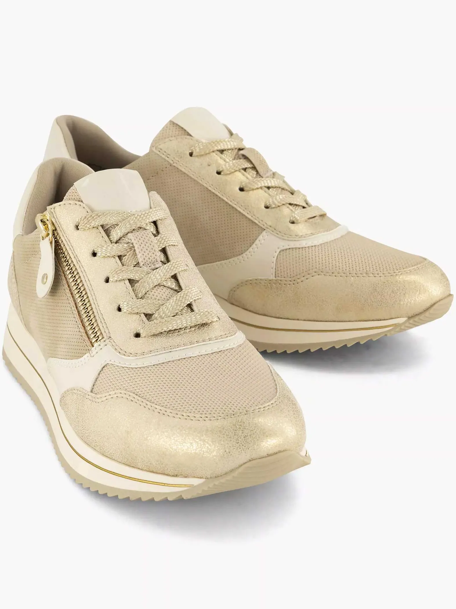 Easy Street Beige Comfort Sneaker-Dames Comfort Schoenen