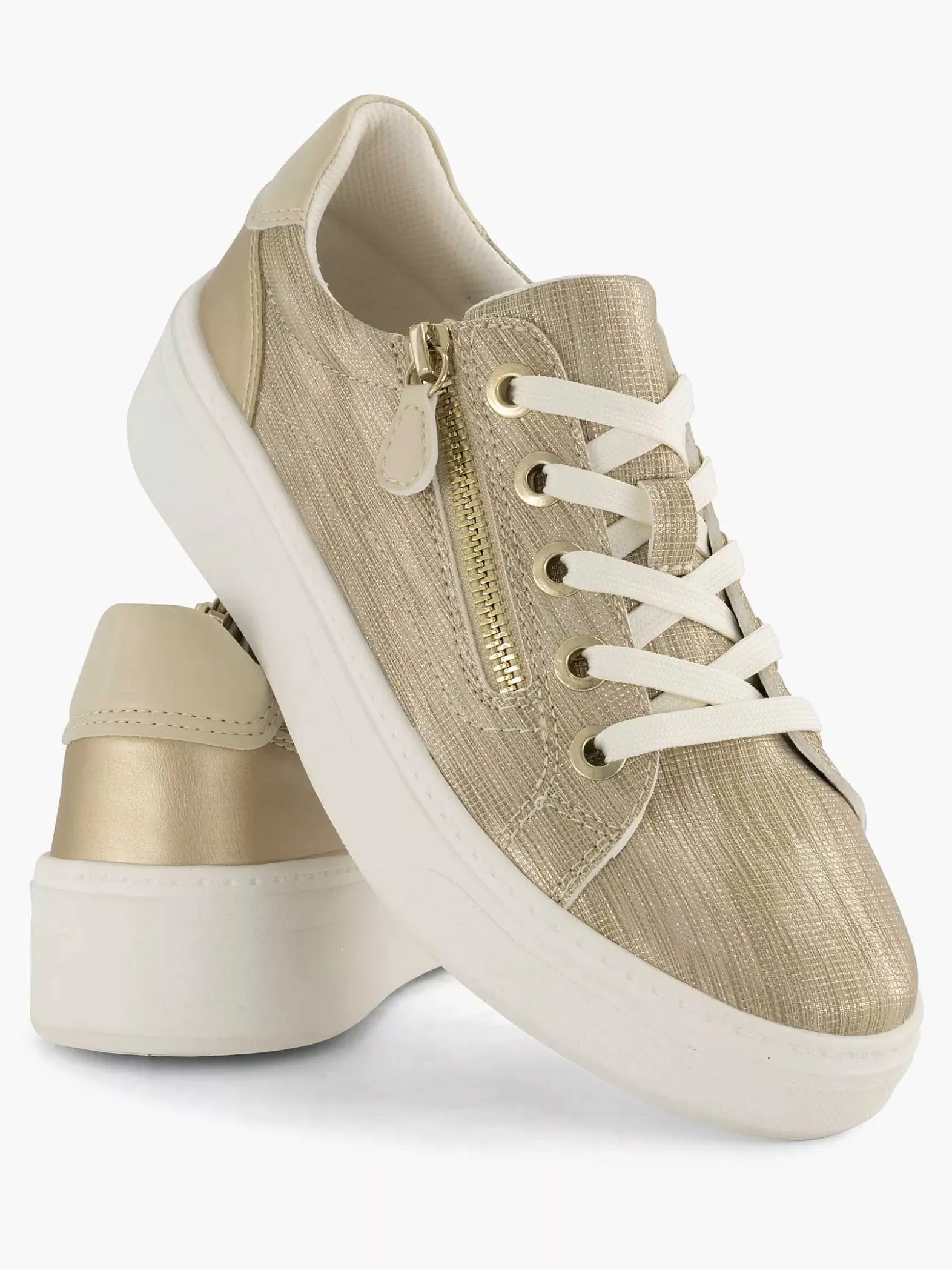 Easy Street Beige Comfort Sneaker-Dames Comfort Schoenen
