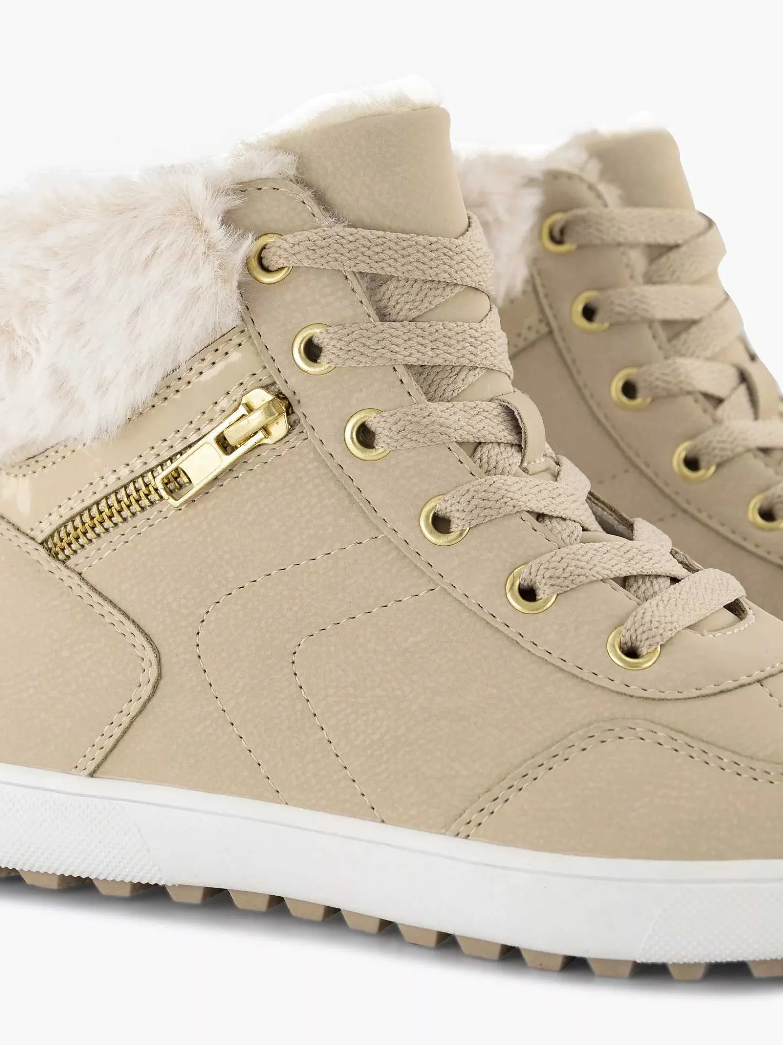 Graceland Beige Hoge Sneaker-Dames Sneakers