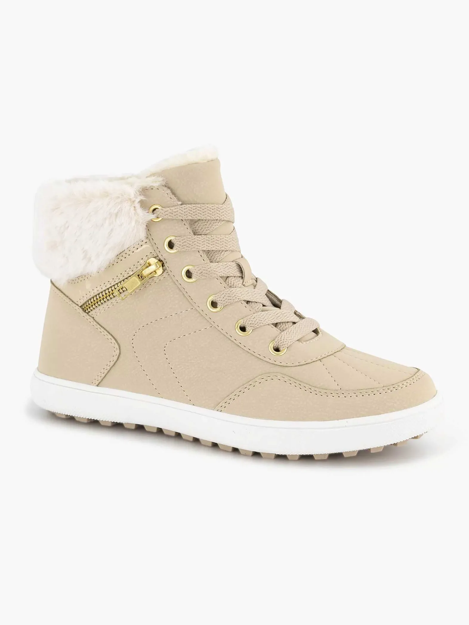 Graceland Beige Hoge Sneaker-Dames Sneakers