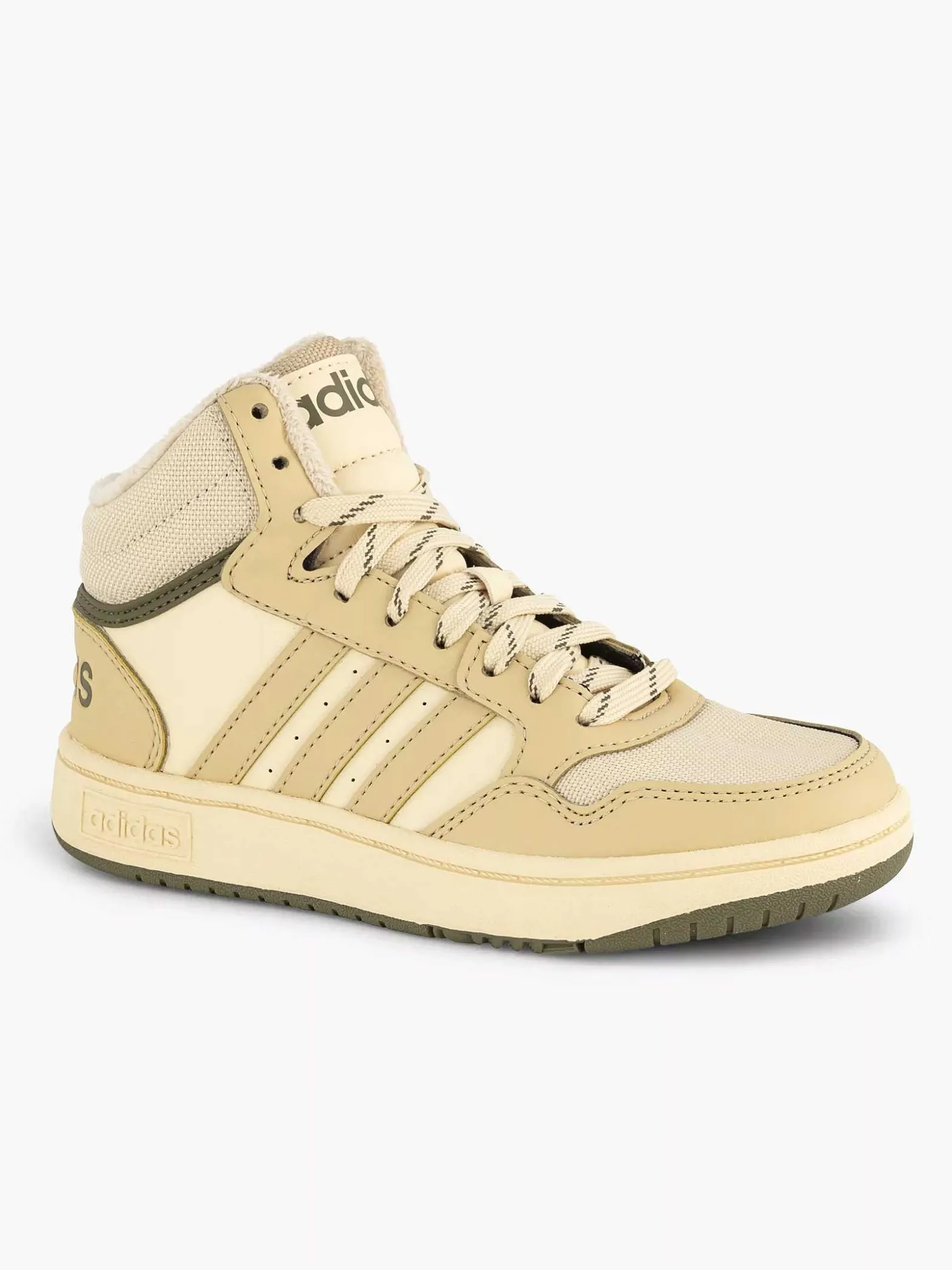 adidas Beige Hoops Mid 3.0 K-Kinderen Jongensschoenen