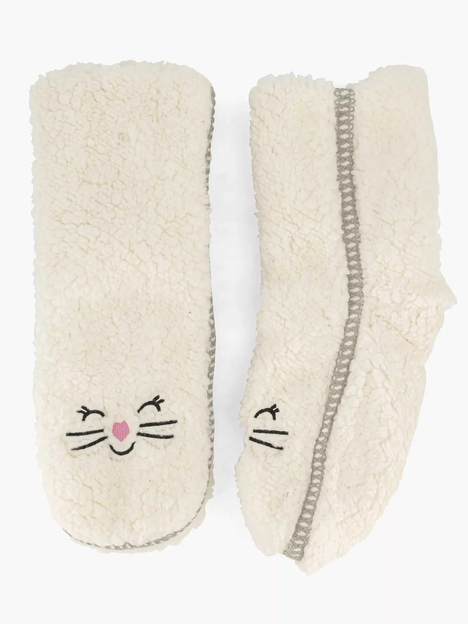 vanHaren Beige Huissok Teddy-Dames Sokken
