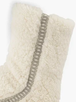 vanHaren Beige Huissok Teddy-Dames Sokken