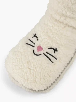 vanHaren Beige Huissok Teddy-Dames Sokken