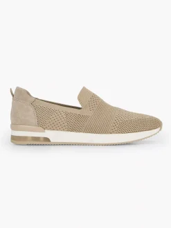 Medicus Beige Instap Comfort Sneaker Knitted-Dames Comfort Schoenen