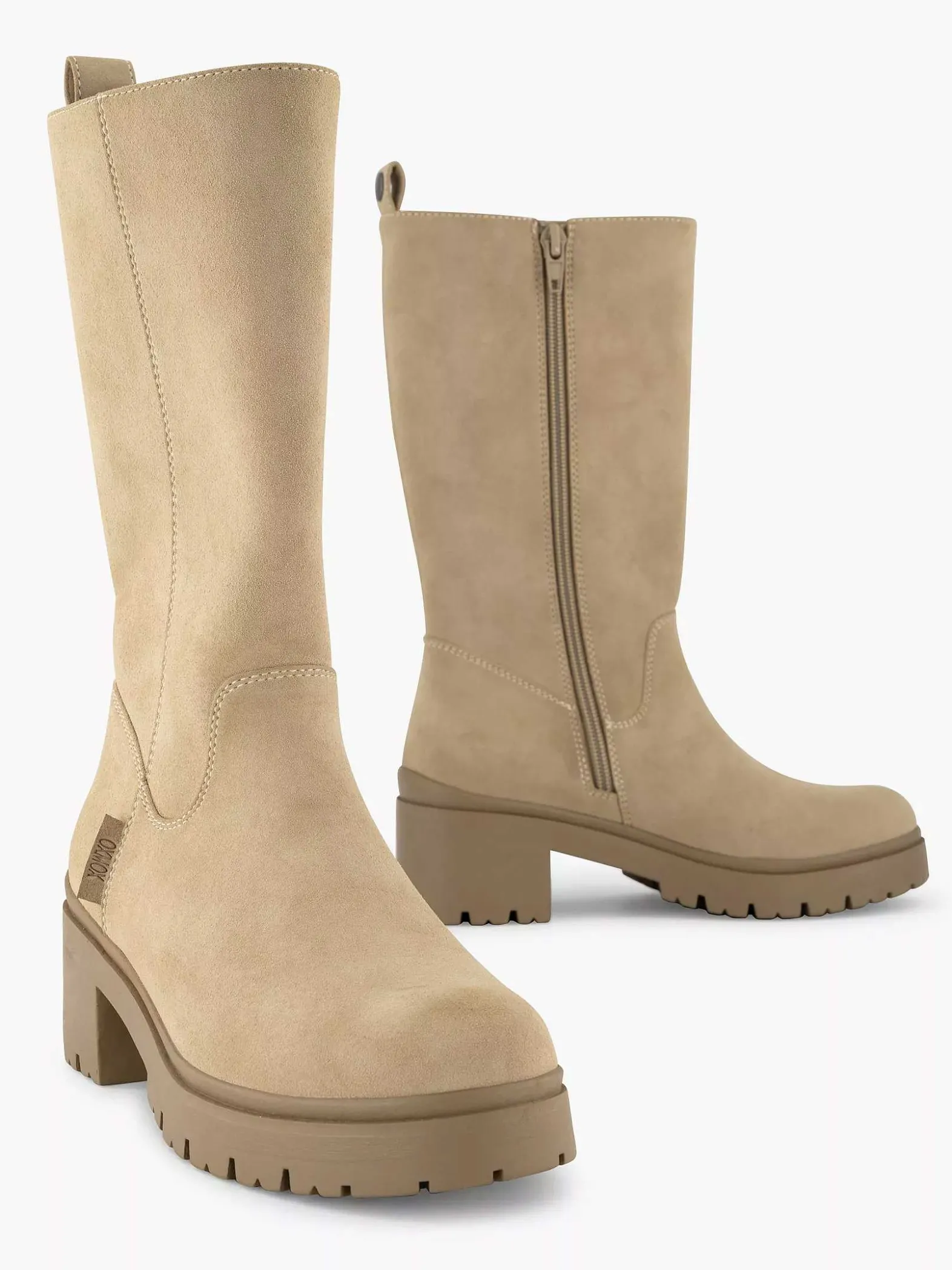 Oxmox Beige Lange Laars-Kinderen Jongensschoenen