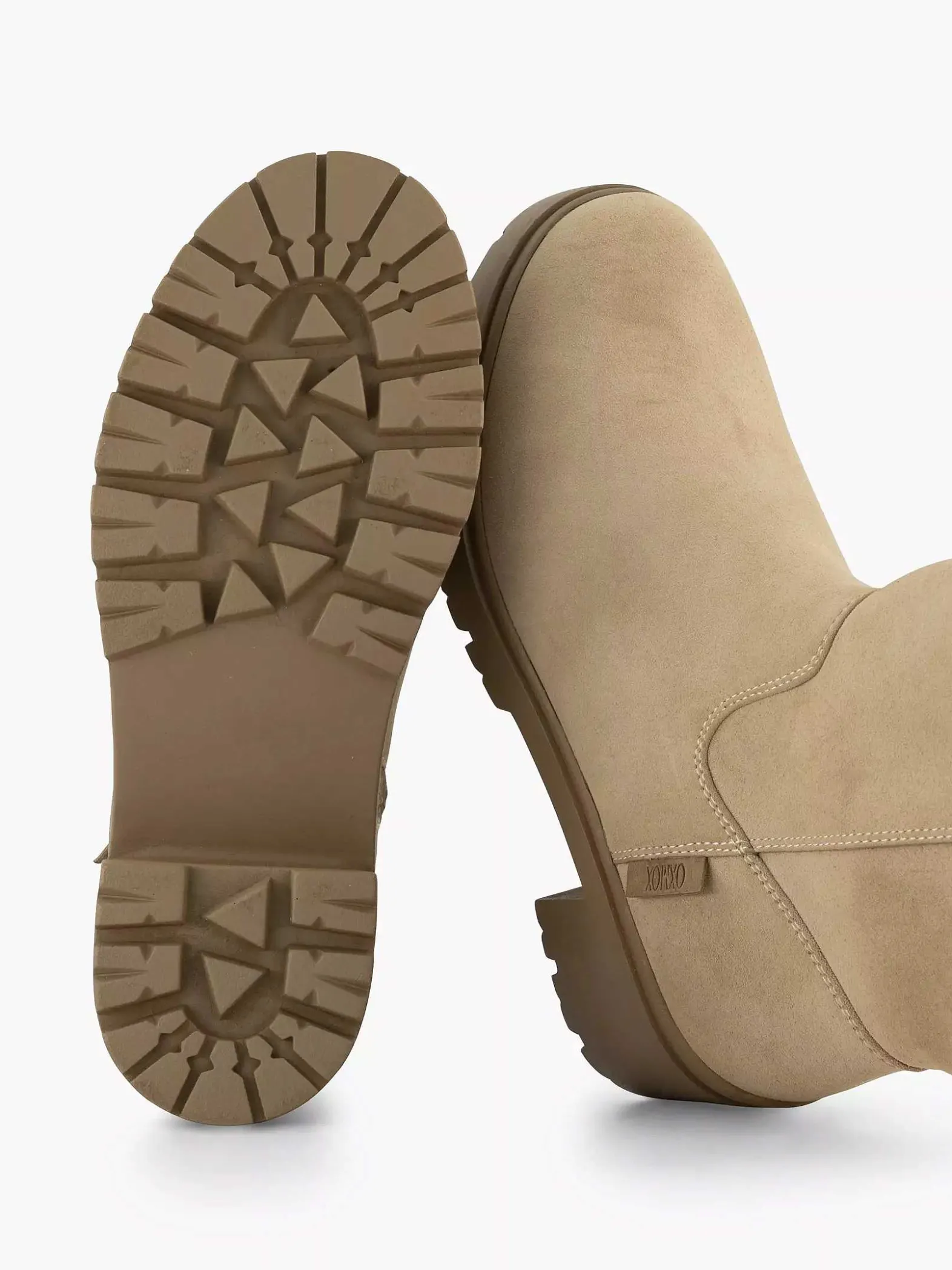 Oxmox Beige Lange Laars-Kinderen Jongensschoenen