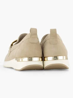 Medicus Beige Leren Comfort Instapper-Dames Comfort Schoenen