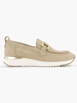 Medicus Beige Leren Comfort Instapper-Dames Comfort Schoenen