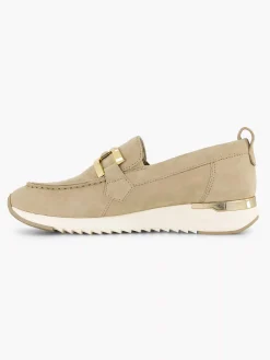 Medicus Beige Leren Comfort Instapper-Dames Comfort Schoenen