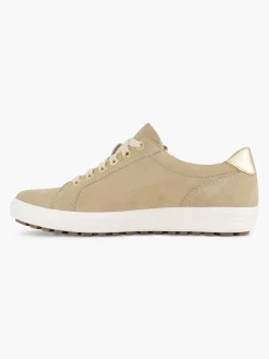 Medicus Beige Leren Comfort Sneaker-Dames Comfort Schoenen