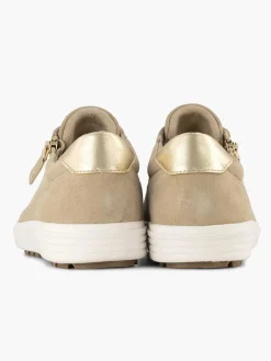 Medicus Beige Leren Comfort Sneaker-Dames Comfort Schoenen