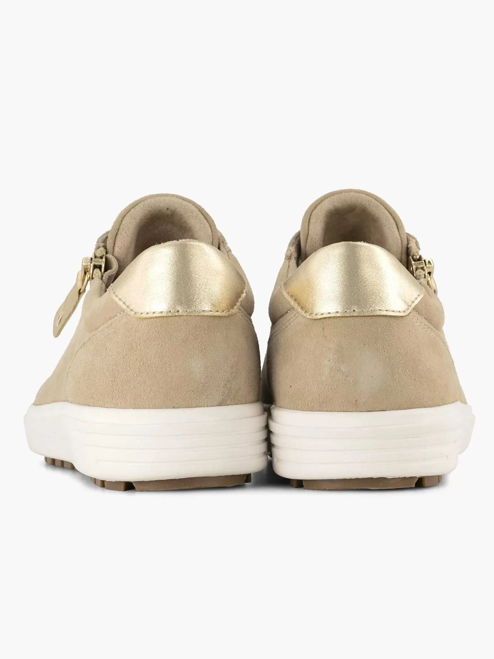 Medicus Beige Leren Comfort Sneaker-Dames Comfort Schoenen