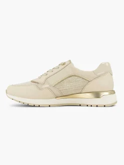 Medicus Beige Leren Comfort Sneaker-Dames Sneakers