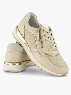Medicus Beige Leren Comfort Sneaker-Dames Sneakers