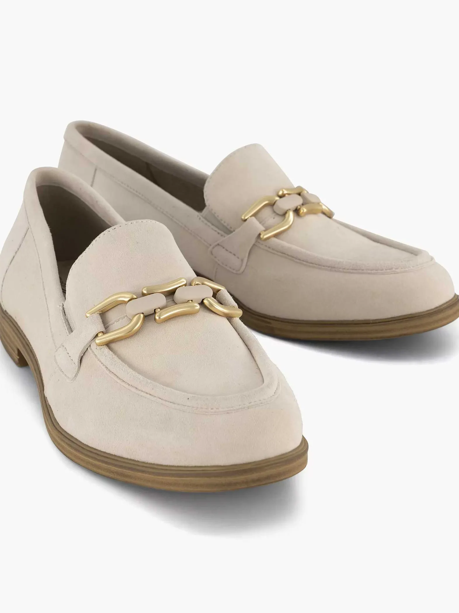 Medicus Beige Leren Instapper-Dames Comfort Schoenen