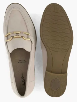 Medicus Beige Leren Instapper-Dames Comfort Schoenen