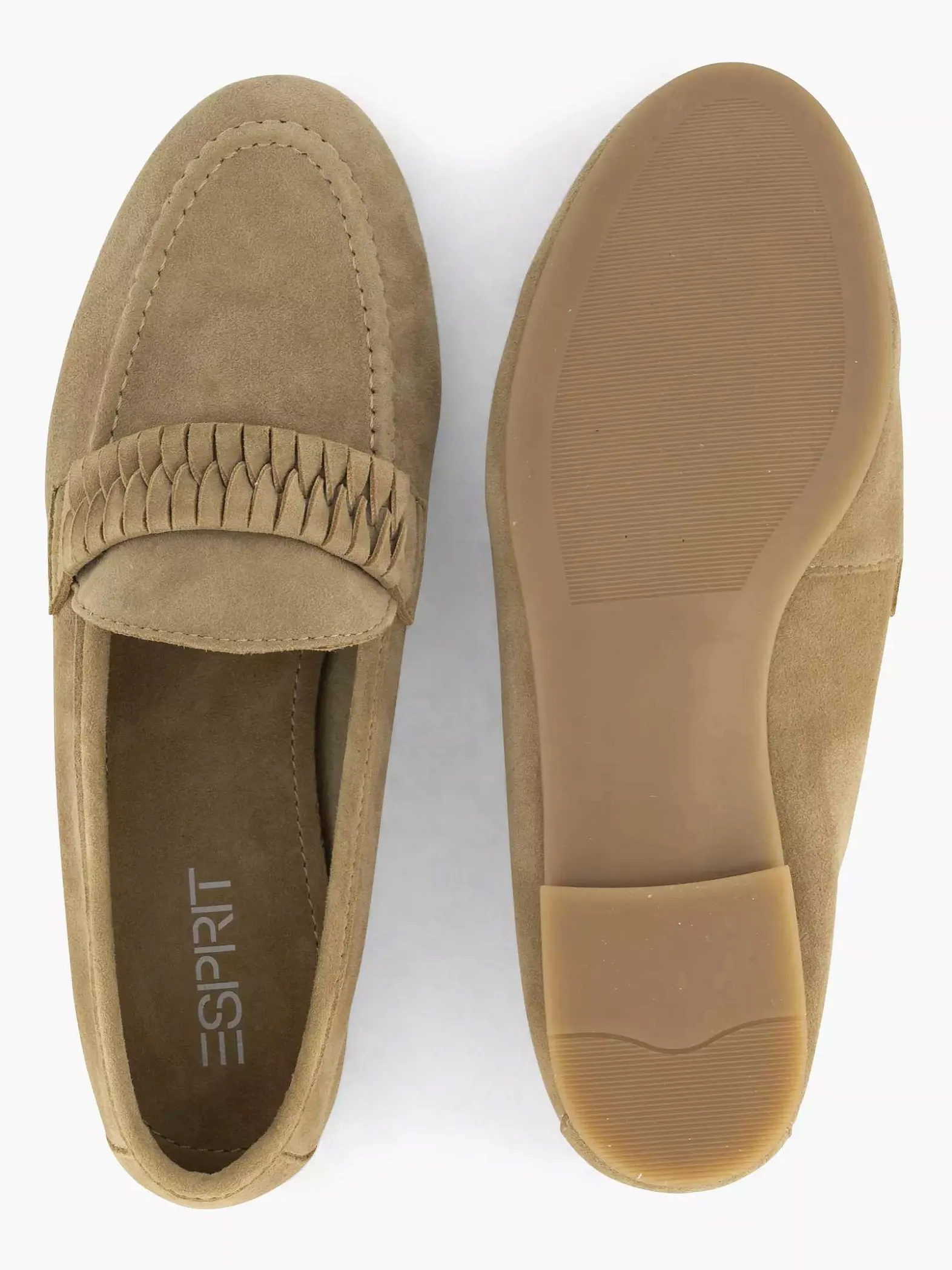 Esprit Beige Leren Loafer-Dames Instappers