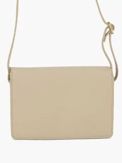 5th Avenue Beige Leren Schoudertas-Dames Tassen