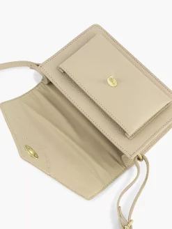 5th Avenue Beige Leren Schoudertas-Dames Tassen