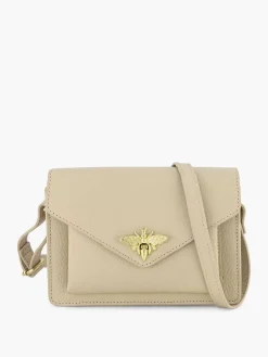 5th Avenue Beige Leren Schoudertas-Dames Tassen