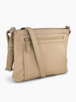 5th Avenue Beige Leren Schoudertas-Dames Online Exclusive Accessoires