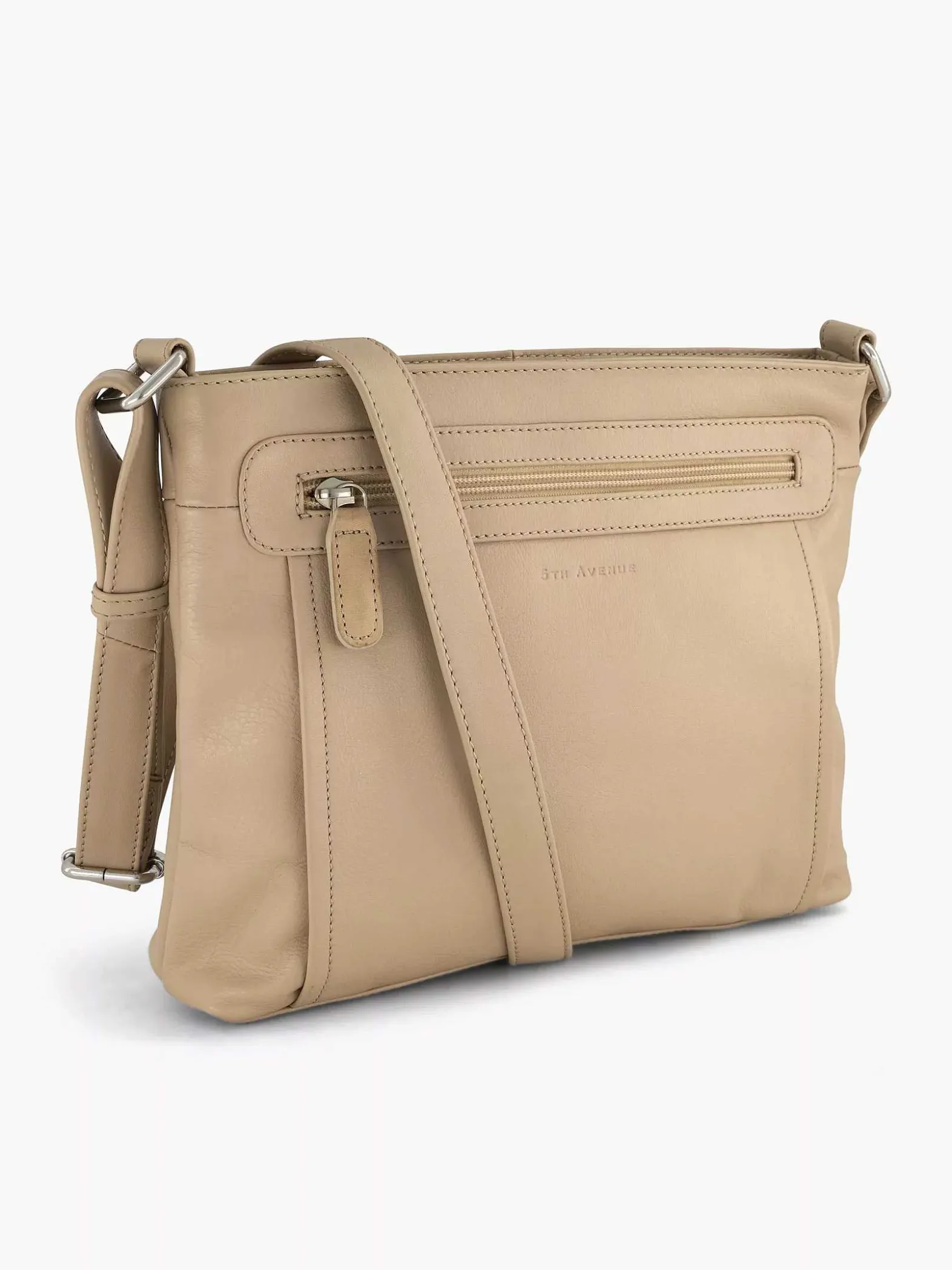 5th Avenue Beige Leren Schoudertas-Dames Online Exclusive Accessoires
