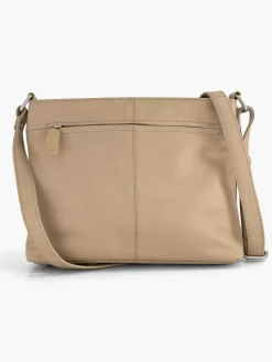 5th Avenue Beige Leren Schoudertas-Dames Online Exclusive Accessoires