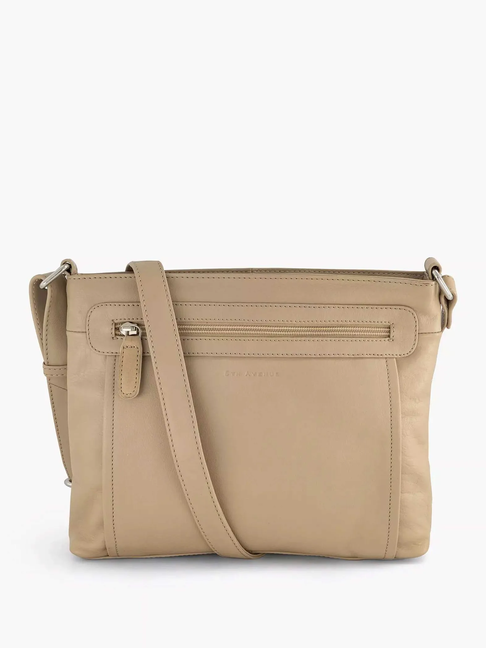 5th Avenue Beige Leren Schoudertas-Dames Online Exclusive Accessoires