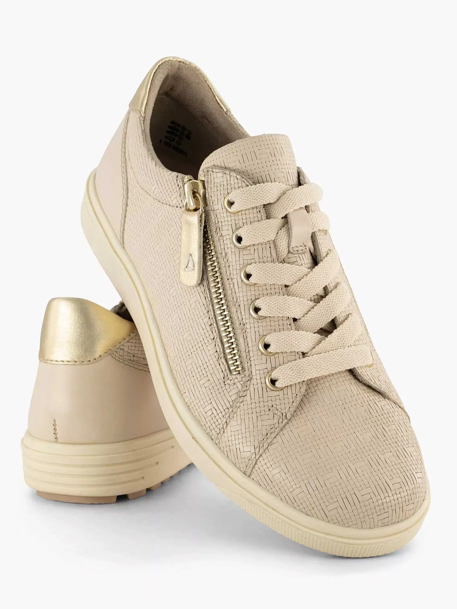 Medicus Beige Leren Sneaker-Dames Sneakers