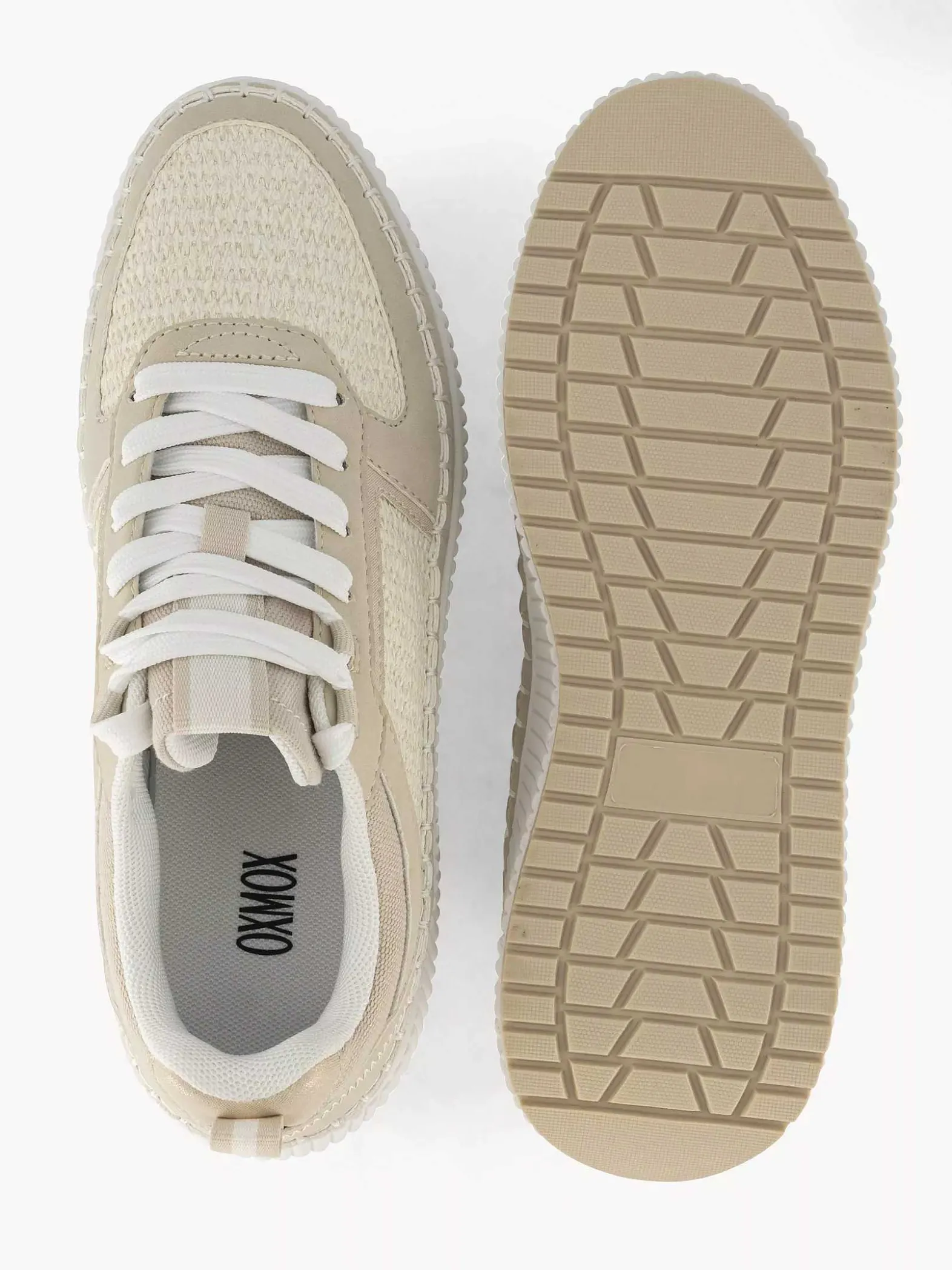 Oxmox Beige Platform Sneaker-Dames Sneakers