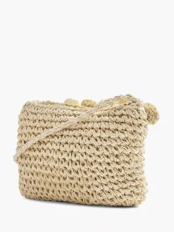 Graceland Beige Rieten Schoudertas-Dames Online Exclusive Accessoires
