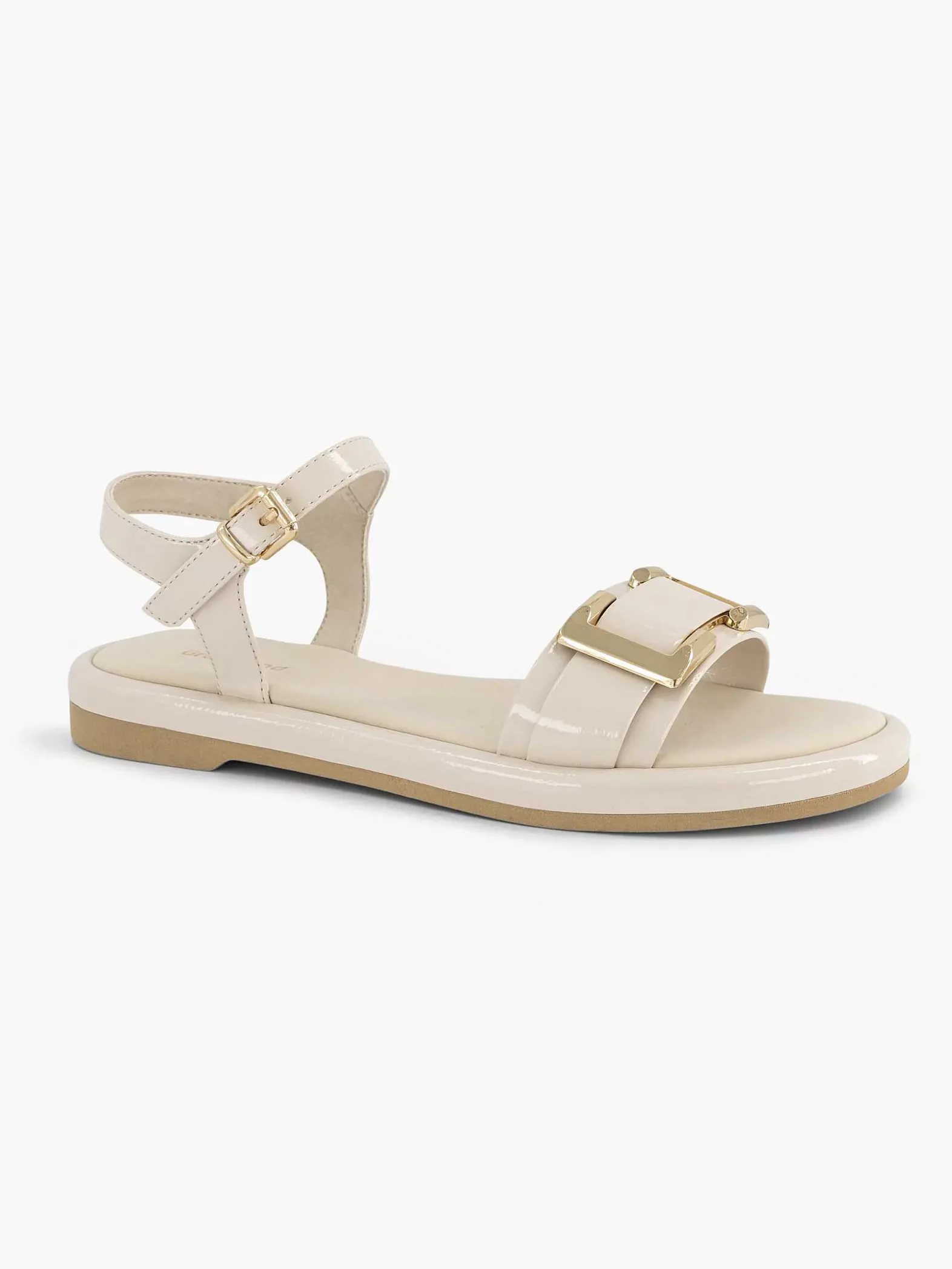 Graceland Beige Sandaal Siergesp-Dames Sandalen