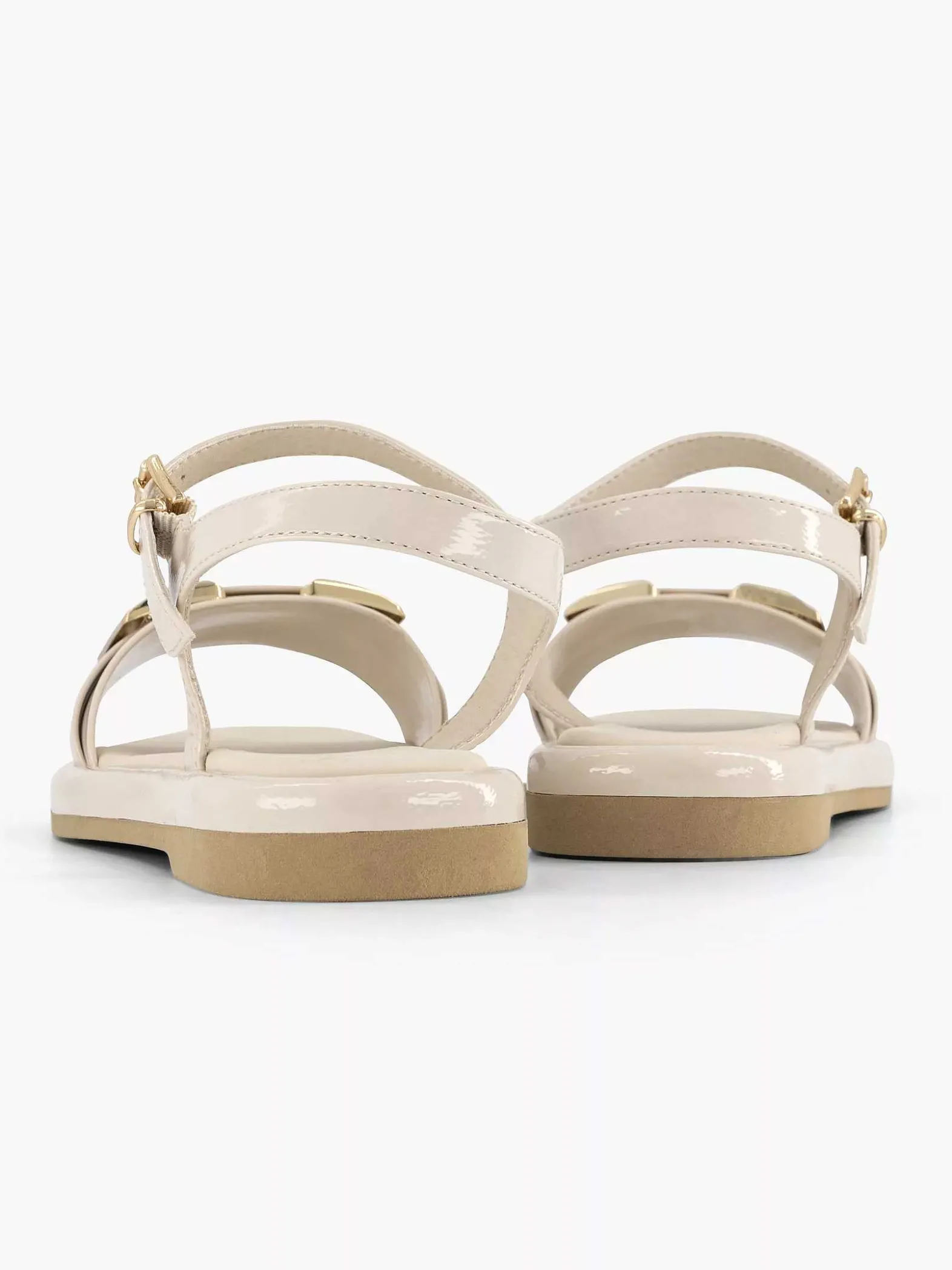 Graceland Beige Sandaal Siergesp-Dames Sandalen