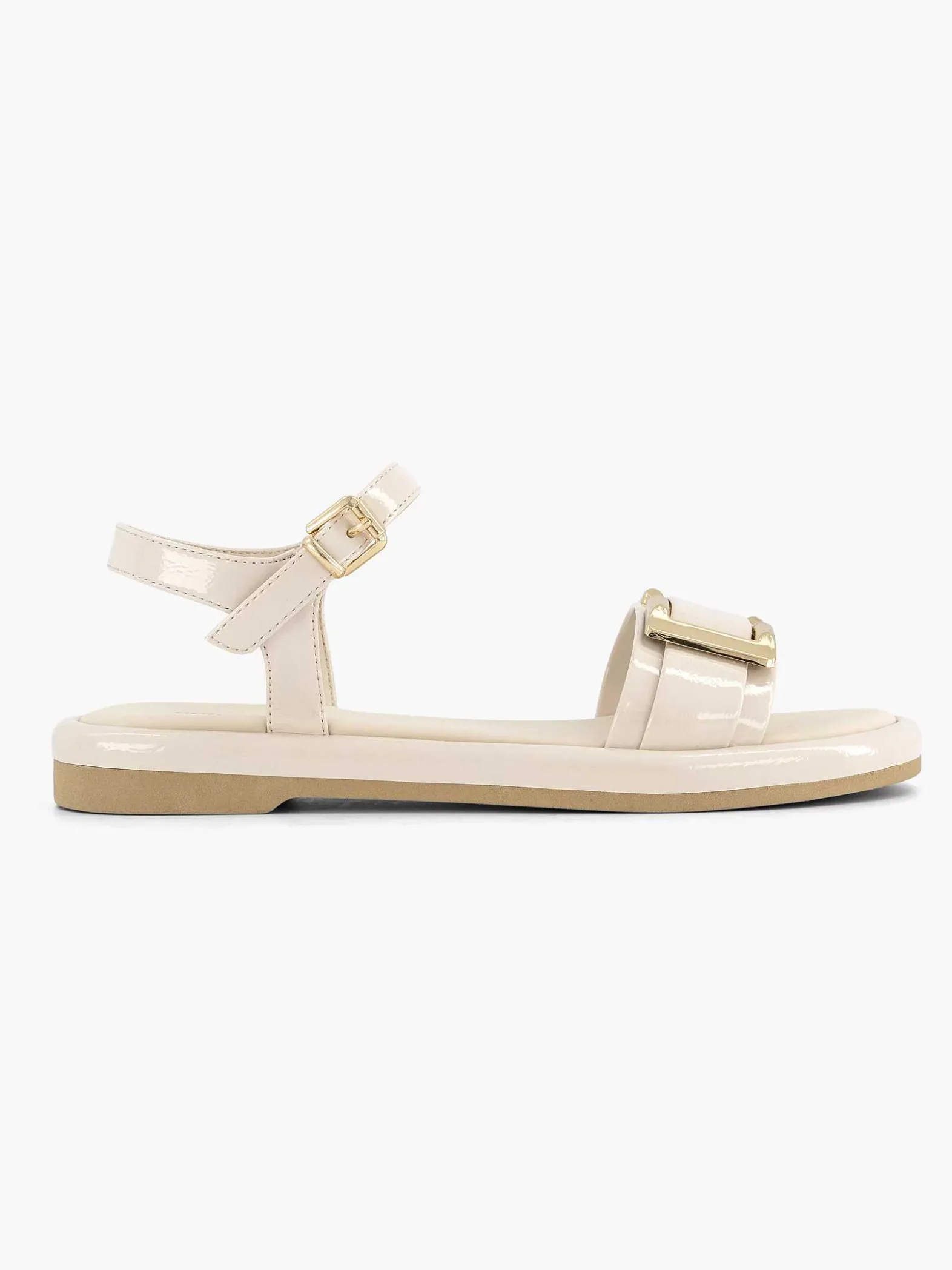Graceland Beige Sandaal Siergesp-Dames Sandalen