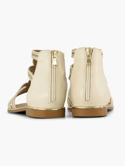 Graceland Beige Sandaal Steentjes-Dames Sandalen