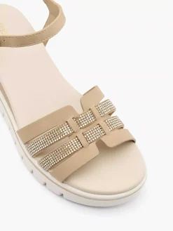 Graceland Beige Sandalette-Dames Sandalen