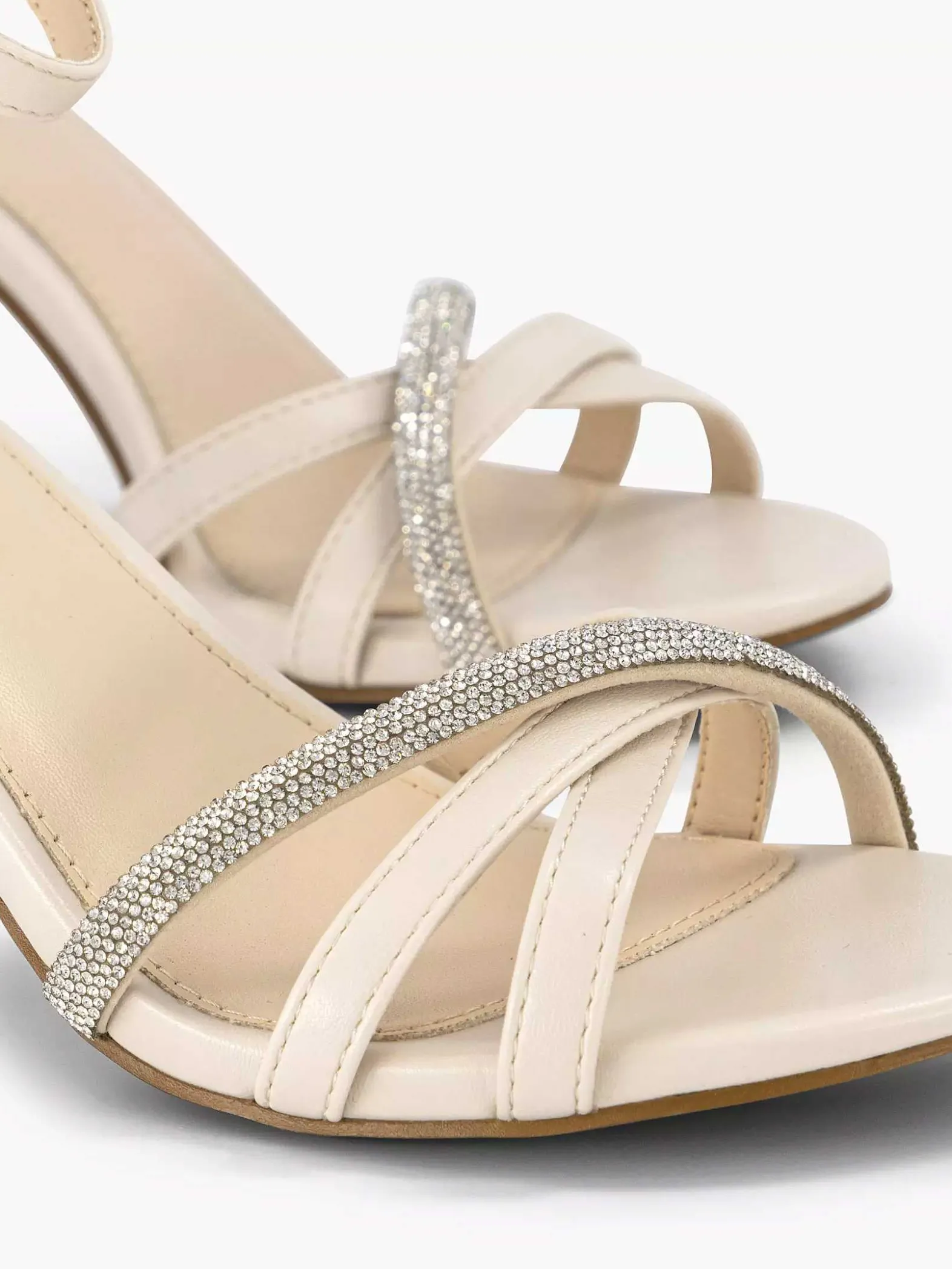 Graceland Beige Sandalette Steentjes-Dames Hoge Hakken